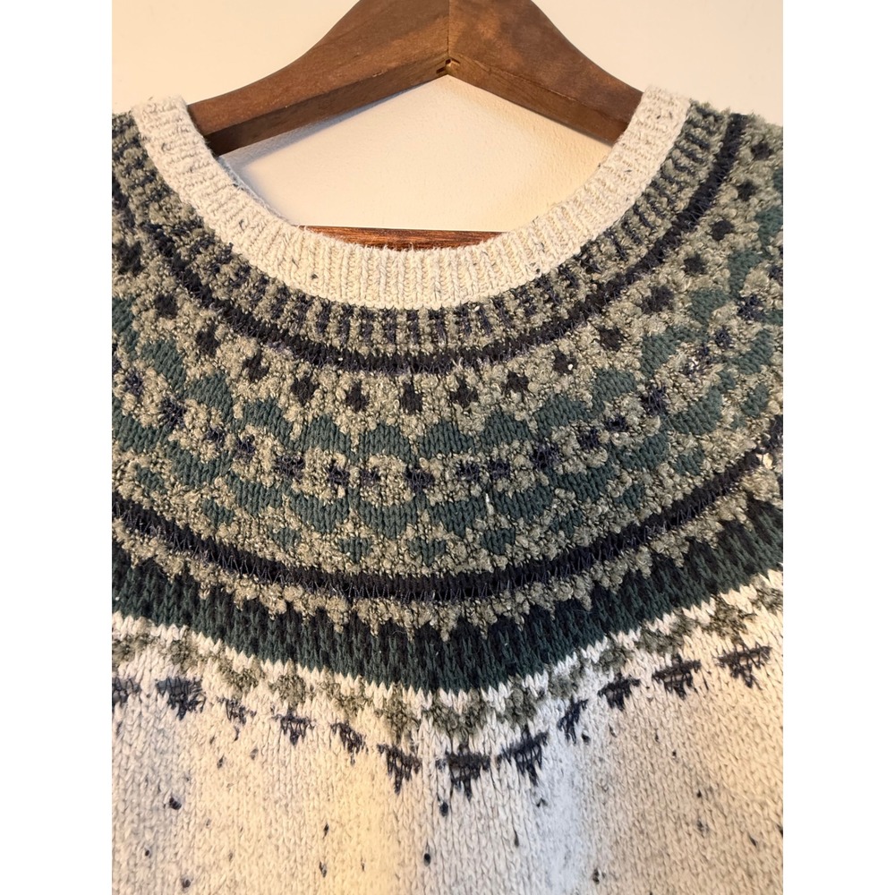 Maurices Women Cream Speckled Fair Isle Sweater Dress Green Grey Size 0 - Picture 4 of 10